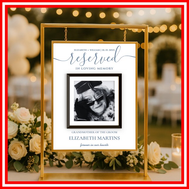 Dusty Blue - Avliden, reserverad sätesskylt Bröllo Poster (Skapare uppladdad)