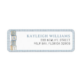 Dusty Blue Baby Blocks Return Address Label Returadress Etikett