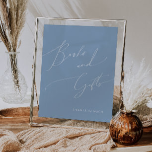 Dusty Blue Baby Shower Bokar och presenter Poster