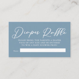Dusty Blue Baby Shower Diaper Raffle Tilläggskort