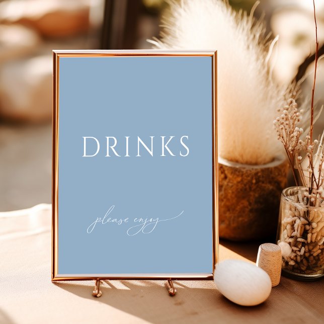 Dusty Blue Baby Shower Drinks-skylt Poster (Skapare uppladdad)