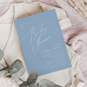Dusty Blue Baby Shower-inbjudan Inbjudningar