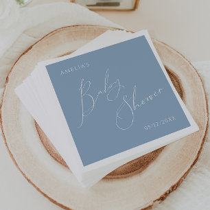 Dusty Blue Baby Shower Napkins Pappersservett