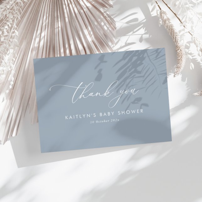 Dusty Blue Baby Shower Tack Kort (Skapare uppladdad)