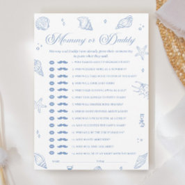 Dusty Blue Beach Baby Shower Gissa vem som spelar Inbjudningar