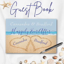 Dusty Blue Beach Wedding Guestbook Gästböcker