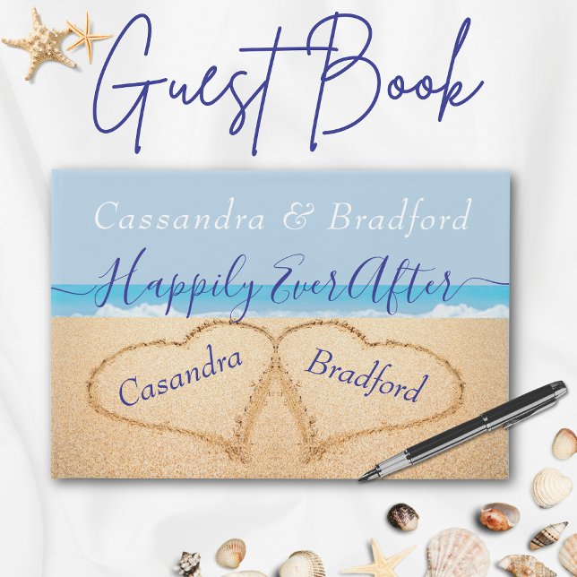 Dusty Blue Beach Wedding Guestbook Gästböcker (Skapare uppladdad)