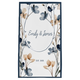 Dusty Blue Beige Botanical Modern Elegant Wedding