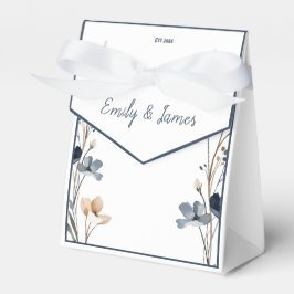 Dusty Blue Beige Botanical Modern Elegant Wedding Presentaskar