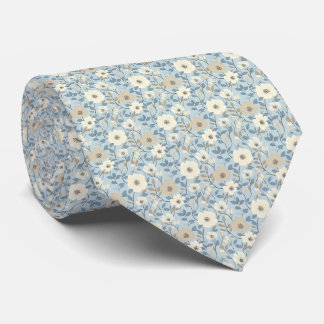 Dusty Blue Beige Floral Wedding Groom Groomsman Slips