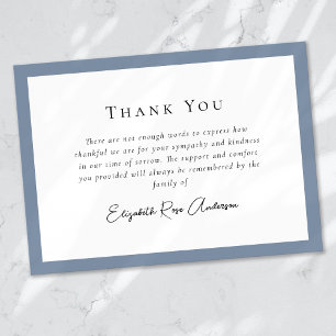 Dusty Blue Bereavement Sympathy Funeral Tack Kort