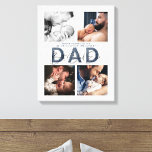 Dusty Blue Best Pappa någonsin 4 foto 1:a Fars dag Canvastryck<br><div class="desc">En vacker gåva till pappa, den här anpassningsbarna tryckte in omslaget canvas typography wall art firar pappa först Fars dag, i modern handskriven manustypografi och är personlig med 4 fyrkantiga Instagram-foton. Perfekt för hemmet eller kontoret, den här gåvan kommer säkert att bli ett dyrt arv. Använda verktyg för att ändra...</div>