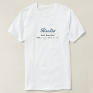 Dusty Blue + Black Shadow Script Bröllop T Shirt