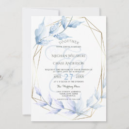 Dusty Blue Blek Lilac Foliage Inbjudningar