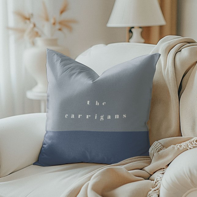 Dusty Blue Block Personlig Dekorativ kudde (Dusty Blue Block Personalized Throw Pillow)