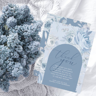 Dusty Blue Blommig Baby i Blom Baby Shower Tack Kort