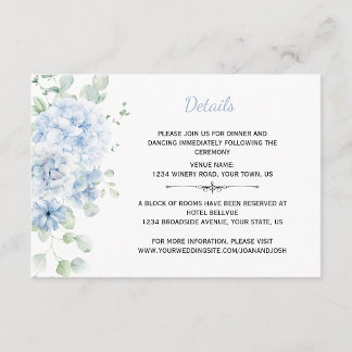 Dusty Blue Blommig Detalj | Tilläggskort