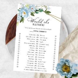 Dusty Blue Blommig 'Would She Rather'-spel Flyer