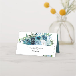 Dusty Blue Blommigt 2 Version 2 Placeringskort