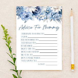 Dusty Blue Blommigt Advice Baby Shower Spelaktivit