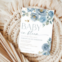 Dusty blue blommigt Baby i Bloom boydusch