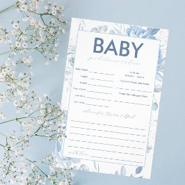 Dusty Blue Blommigt Baby Predictions and Advice Ga Flygblad
