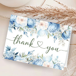 Dusty Blue Blommigt Baby Shower Foldad Tack