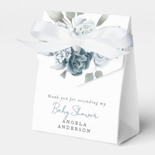 Dusty Blue Blommigt Baby Shower Presentaskar