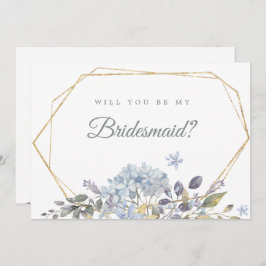 Dusty Blue Blommigt blir min bridesmaid Inbjudningar