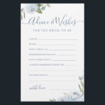 Dusty Blue blommigt bröllop Råd & önskemål kort<br><div class="desc">De här råden och önskemål-korten är söta keepsakes för bruden och paret,  har romantisk vattenfärgsfärgad blommigt i dammig blå och sage-grönt,  och snyggt modern manus,  enkel och elegant,  underbar aktivitet för modern boho-möhippa,  botaniskt trädgårdsbröllop party. Visa alla möhippa-spel i samlingen.</div>