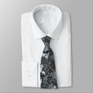 Dusty Blue Blommigt Bröllop Tie Slips