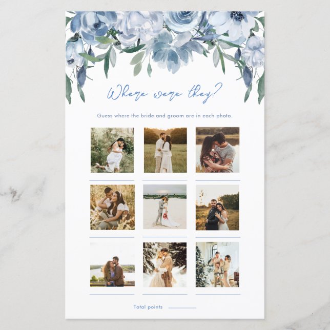 Dusty Blue-Blommigt där de var fotospel (Framsida)