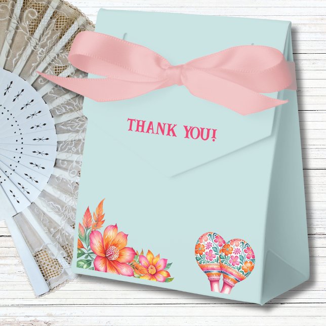 Dusty Blue Blommigt Fiesta Mexican Baby Shower Presentaskar (Skapare uppladdad)