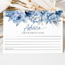 Dusty Blue Blommigt Flower Baby Shower Rådkort