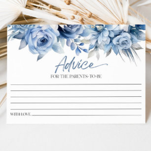 Dusty Blue Blommigt Flower Baby Shower Rådkort