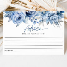 Dusty Blue Blommigt Flower Baby Shower