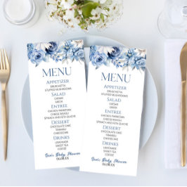 Dusty Blue Blommigt Flowers Baby Shower Food Meny