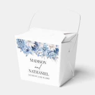 Dusty Blue Blommigt Flowers Garden Wedding Wedding Presentaskar
