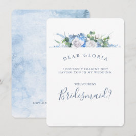 Dusty Blue Blommigt Greenery Bridesmaid Frieri Inbjudningar