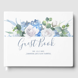 Dusty Blue Blommigt Greenery | Hydrangea Bröllop Gästböcker