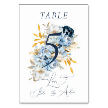 Dusty Blue Blommigt Guld