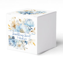 Dusty Blue Blommigt Guld