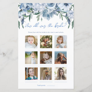 Dusty Blue Blommigt Hur gammal var Bride Photo Gam