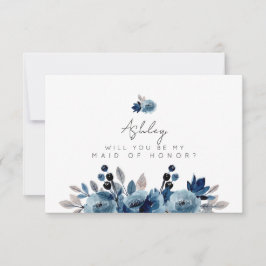 Dusty Blue Blommigt Maid of honor Inbjudningar