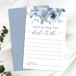 Dusty Blue Blommigt Möhippa Adapter<br><div class="desc">Dusty Blue Blommigt Möhippa Advice Card. Matchande objekt är tillgängliga. Se fullt här: https://www.zazzle.com/collections/elegant_dusty_blue_floral_bouquet-119743866163758178</div>