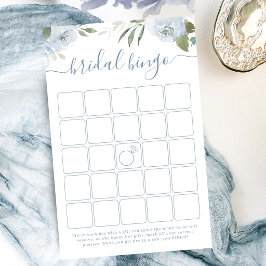 Dusty blue blommigt möhippa bingo-spel