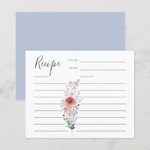 Dusty Blue Blommigt - mottagarkort
