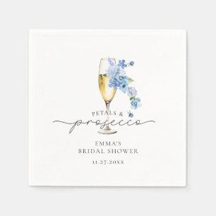 Dusty Blue Blommigt Petals & Prosecco Möhippa Pappersservett