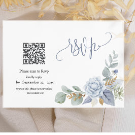 Dusty Blue-Blommigt QR-OSA kort