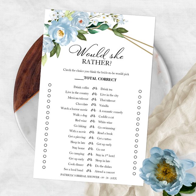 Dusty Blue Blommigt, skulle hon hellre bli viltfly Flygblad (Skapare uppladdad)